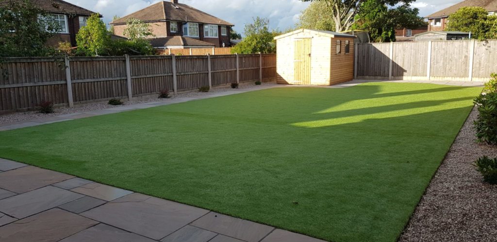a finished artificial grass lawnn