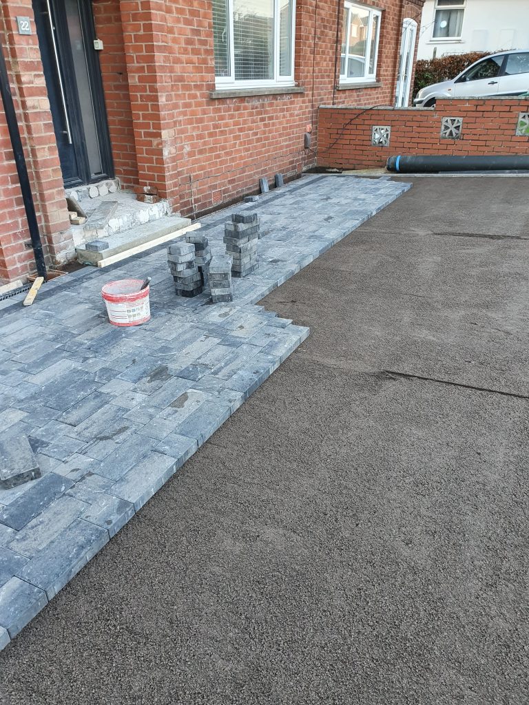  view of block paving being laid