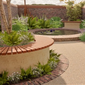 second view of tarraced house garden design